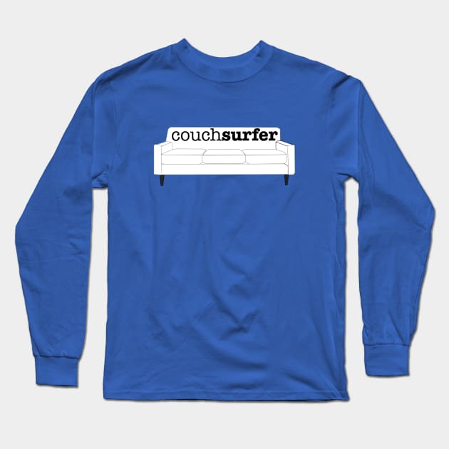 Couch Surfer Travel Design Long Sleeve T-Shirt by eockert